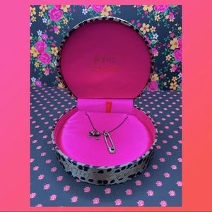 Betsey Johnson Rhinestone Paperclip Necklace